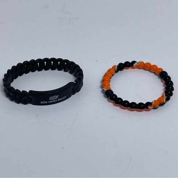 OSU Here Comes Bullet Bracelet and Black and Orange Bracelet - Picture 2 of 6